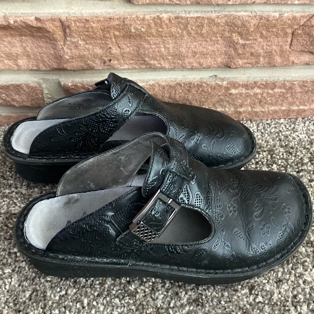Alegria Black Clogs